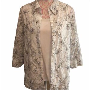 Alfred Dunner Black & White Burnout Tank Set